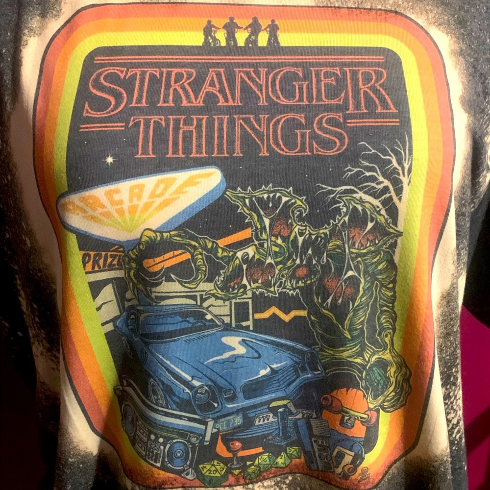 Stranger things vintage inspired bleached tshirt